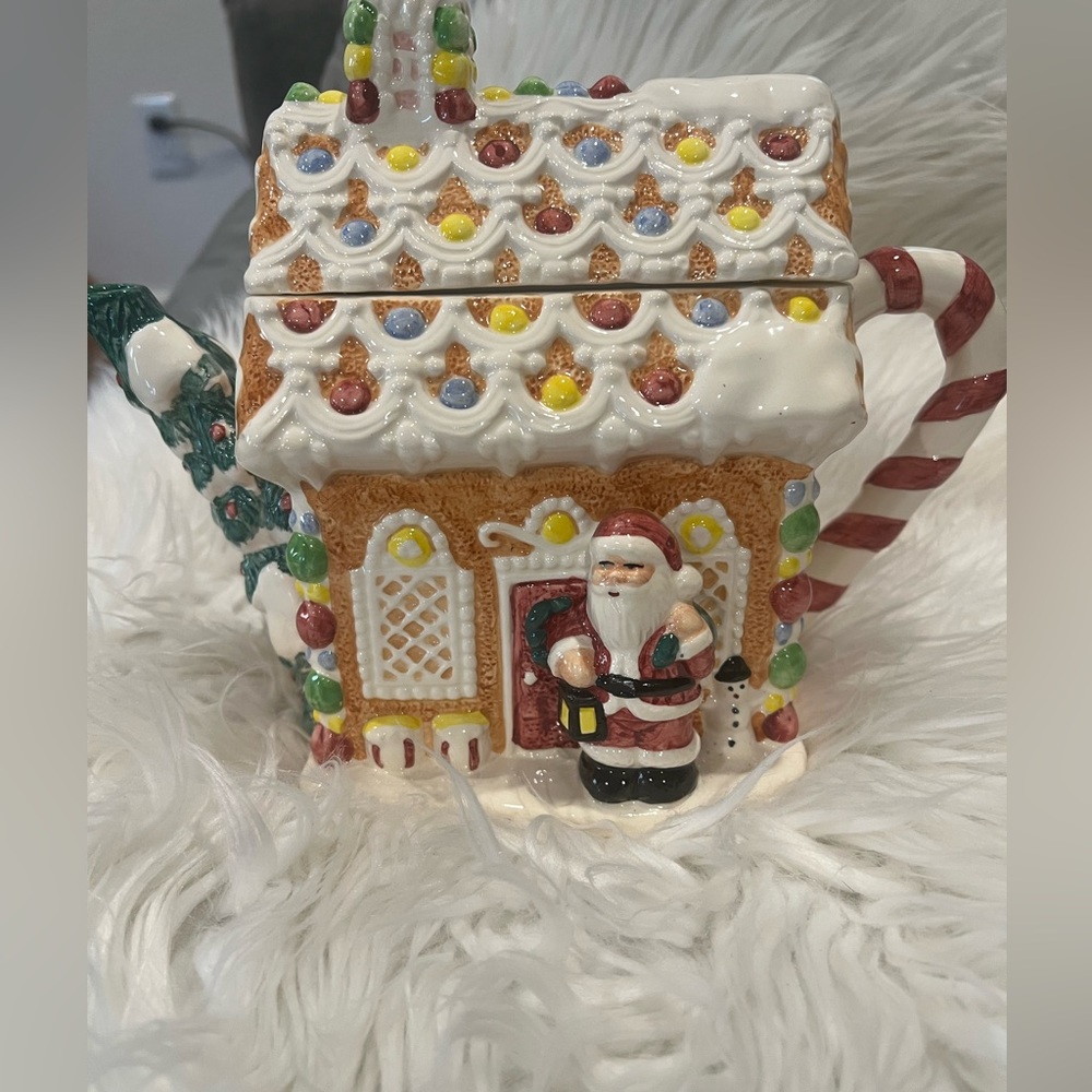 Vintage Fitz & Floyd santa gingerbread house‎ Cookie Jar
